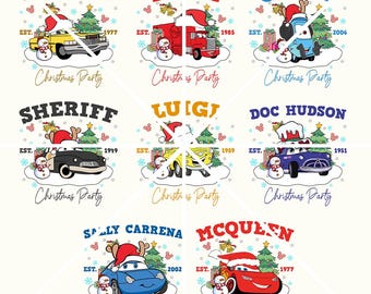 Pacchetto di Natale Disney Cars Santa Png, Saetta McQueen Natale Png, Disney Merry Xmas Png,