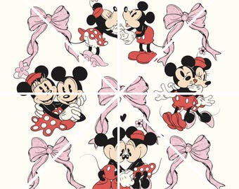 Pink Bow Coquette Mickey Minnie Valentine's Day Png Sublimation Design Download, Trendy Valentines Day Shirt Png, We're Perfect Match Png