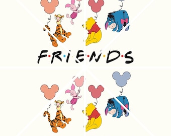 Disney Winnie the Pooh Balloons Png Clipart | Printable Winnie the Pooh Friends | Instant Download