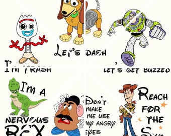 Toy Story tecknad PNG-paket, sublimeringsclipart (digital nedladdning)