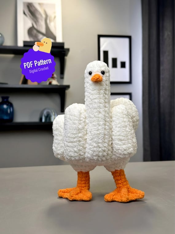 Duck You Amigurumi Duck Crochet Pattern – Funny Desk Toy DIY Decor Gift (PDF)