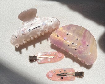 Personalized Color Change Hair Claw Clip: Custom Name & Charms