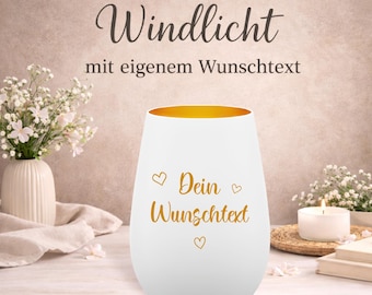 Windlicht personalisiert mit Gravur, Geschenk mit Wunschtext, Muttertag Geschenk Mama, Vatertag Papa, personalisiertes Glas, Geschenkidee