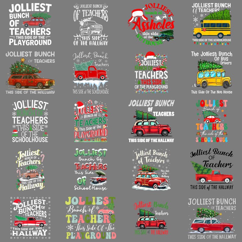 Jolliest Teachers Hallway PNG - Funny Teacher Christmas Quote Clipart ...