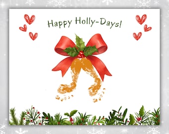 Holiday Handprint Art, Footprint Art, Christmas Craft, Holiday Keepsake, DIY Kids Craft, Instant Download