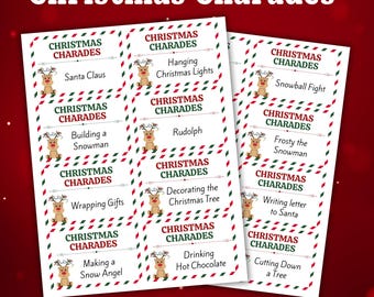 Christmas Charades Game, Holiday Party Icebreaker (Instant Download)
