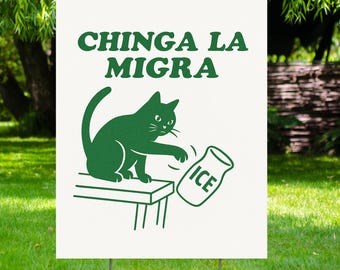 Chinga La Migra Yard Sign, Anti ICE Outdoor Sign, Pro Immigrant Spanish Protest Sign, Political Front Yard Decor, 51