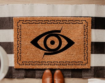 Boho Evil Eye Coir Doormat, Mystical Home Protection Doormat New Homeowner Gift, New Home Decor, Housewarming Gift, Cute Doormat, DM105