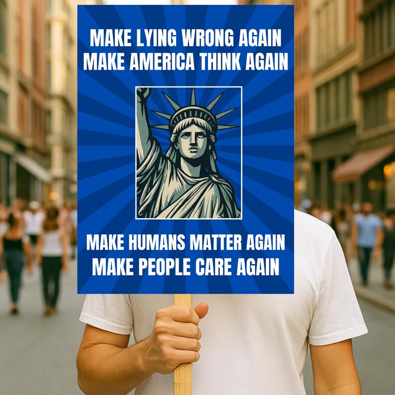 Make Lying Wrong Again Resist Anti Trump Poster Protest March Sign ...