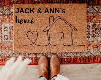 Brush Door Mat Personalised Front Door Mat Custom Printed First Home Couple's Gift Couple's Home, 44