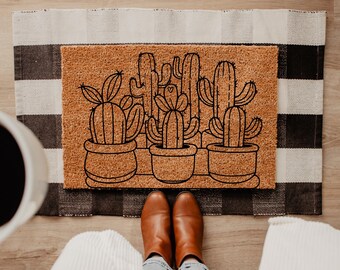 Cactus Doormat Cactus Door Mat Cactus Decor Cactus Welcome Mat Front Porch Decor Southwestern Doormat Desert Door Mat Floral Door Mat BGN9
