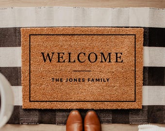 Welcome Doormat,Custom Welcome Mat,Welcome Personalized Name Doormat,Custom Doormat,Double Door Doormat,Extra Large Mat, Large Doormat DM18