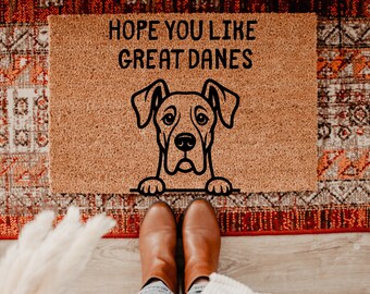 Hope You Like Great Danes Doormat, Great Dane Welcome Mat, Funny Dog Door Mat, Large Breed Dog Lover Gift, Outdoor Porch Rug,73