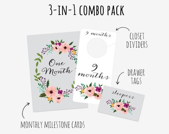 Floral Printable Nursery Closet Dividers Printable Nursery Etsy