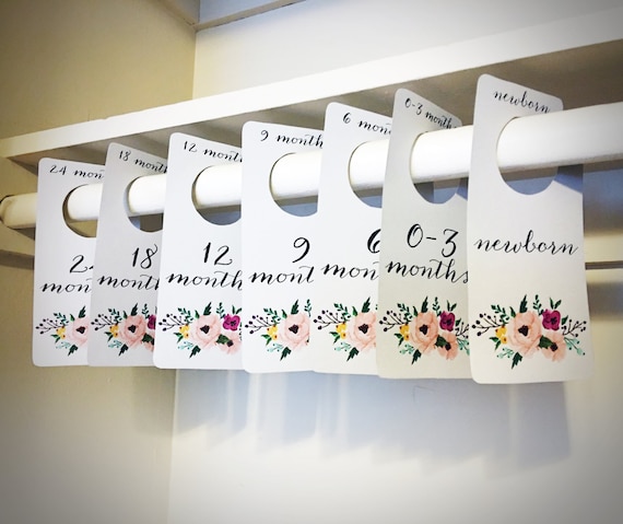 Floral Printable PDF Baby Nursery Closet Dividers and Organizers