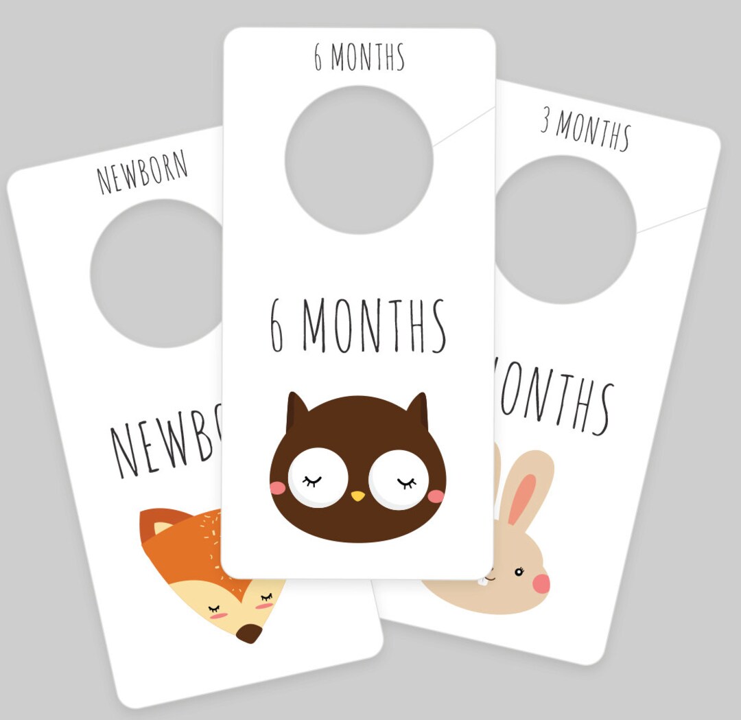 Animals Printable PDF Baby Nursery Closet Dividers and Organizer Print ...