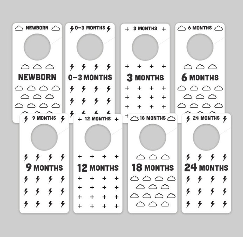Modern Printable Baby Nursery Closet Dividers and Organizers - Etsy Canada