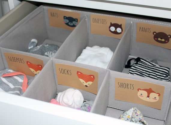 Animal Printable Baby Nursery Drawer Labels Basket Labels Etsy
