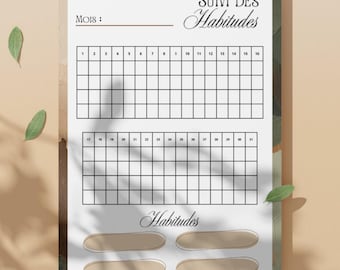 Habit Tracker PDF | Printable Monthly Habit Tracker | 4 Habits | Organization & Personal Development