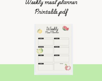 Weekly meal planner printable pdf