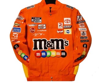 Chaqueta vintage NASCAR para adultos con bordado completo de M&M