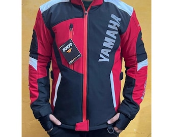 Chaqueta para moto de nieve Yamaha Mission FX de FXR Colors, 50.º aniversario, color negro y rojo.