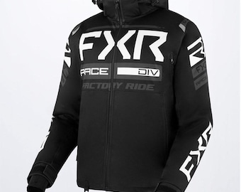 Chaqueta de nieve impermeable con capucha FXR 2 en 1: Negro Racing Performance