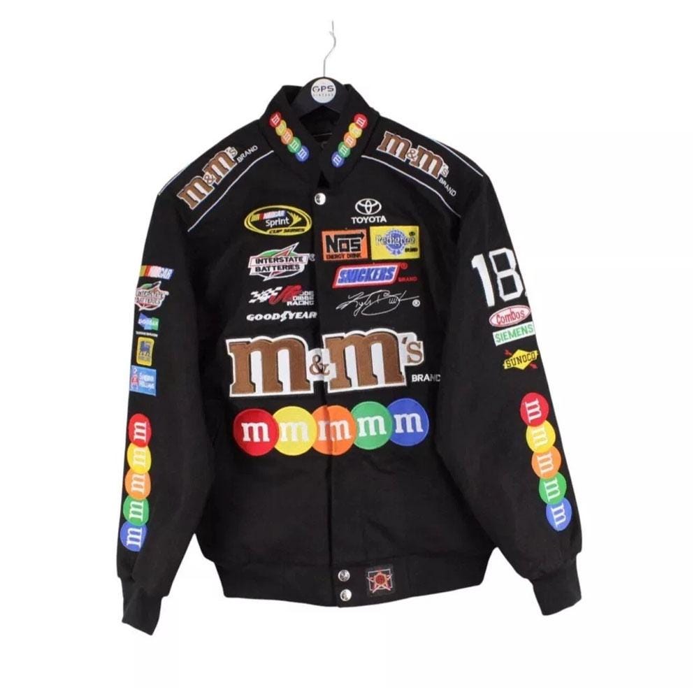 【新品タグ付き】HBAT ナスカー風 M&M's レーシングジャケット 黒 L Nascar jacket m&m - Etsy 日本