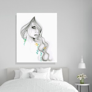 This listing is for a fine art print, Giclee or Poster paper of my girl "the Beauty Within". This is a reproduction of my hand drawn/painted  work of art done in 2013.  The original is sold, but she is available to you in an array of sizes.