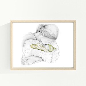 Stillborn baby gifts, memorial gift for mom & dad. Infant loss, pregnancy loss, miscarriage art for home. Custom Portrait artwork for home.