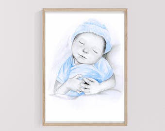 Baby Loss Gift Stillborn Baby Loss Gift, Infant Keepsake Memorial Miscarriage Pregnancy  Remembrance Custom Hand Drawn Portrait Drawing Art