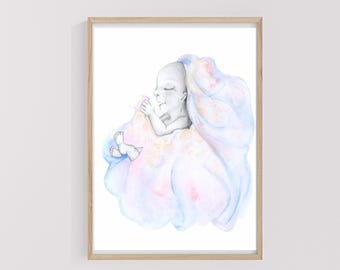 Baby Loss Infant Loss Gifts Memorial Ultrasound Artwork, Memory Box Art Tattoo Art Custom Stillborn Baby Portrait Drawing Painting