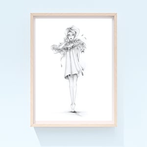 Fashion Illustration Fashion Print Fashion Sketch Black White Fashion Illustration Sketch Modern Girl Fashion PrintBaby gift