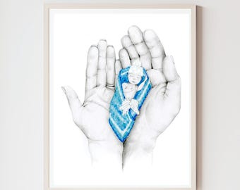 Baby Loss Gift Stillborn Baby Loss Gift, Infant Keepsake Memorial Miscarriage Pregnancy  Remembrance Custom Hand Drawn Portrait Drawing Art