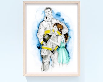 Retrato personalizado, regalo para esposa y novia, retrato artístico personalizado para parejas, boda, dibujo a lápiz personalizado para parejas, pintura a partir de una foto.
