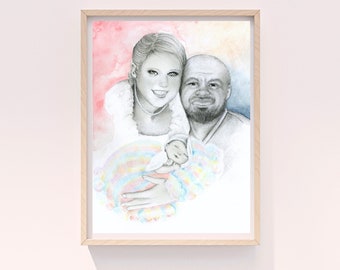 Baby Loss Gift, Stillborn Baby Gift, Miscarriage Pregnancy Loss  Keepsake Memorial Remembrance for Infant Loss Custom Hand Drawn Portrait