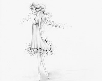 Bohemian Art Print of my Original Pencil Drawing Illustration | Etsy