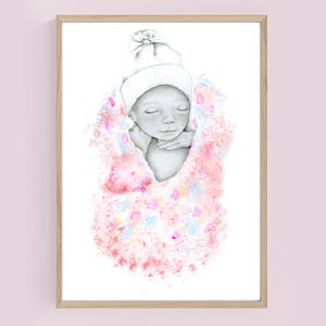 Prezent upamiętniający śmierć dziecka po urodzeniu martwego dziecka. Spersonalizowany portret, pamiątka śmierci dziecka po urodzeniu martwego dziecka.