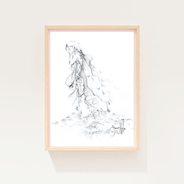 Fairy Pencil Drawing Etsy