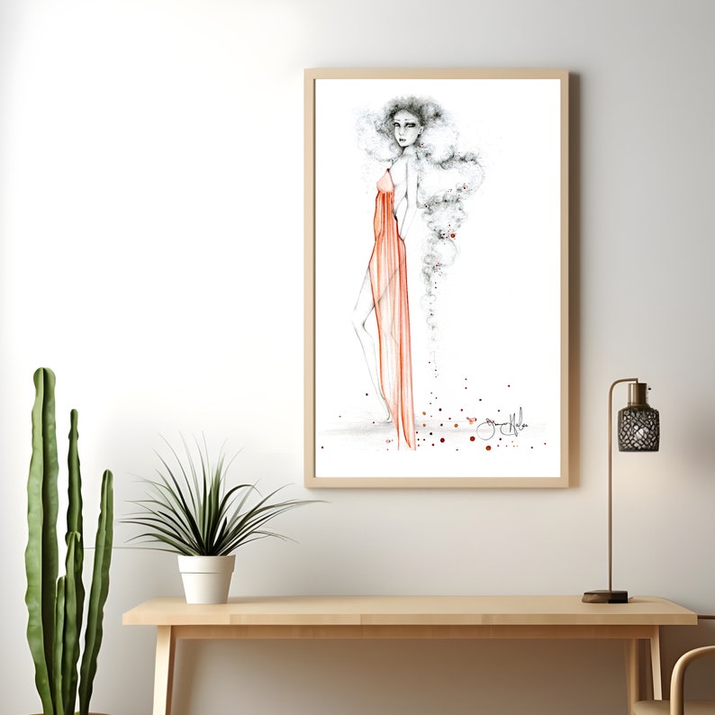 Fashion Illustration Print Fashion Sketch Fashion Print Fashion Wall Art Fashion Girl Art Girl Art Women in Art African American Art Print image 3