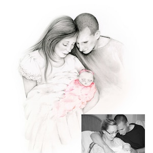 An example of a family portrait of their stillborn angel. Recreating this precious moment. This is the result. A memorial that can be proudly displayed with joy, comfort, and peace🕊️🙏
My baby loss portraits are completely personalized.