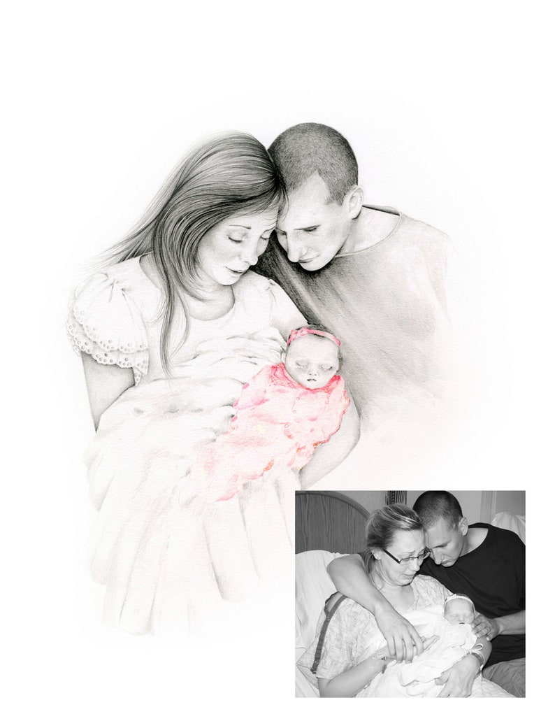 An example of a family portrait of their stillborn angel. Recreating this precious moment. This is the result. A memorial that can be proudly displayed with joy, comfort, and peace🕊️🙏
My baby loss portraits are completely personalized.
