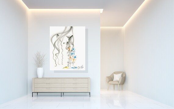 Girl Print Original Pencil Drawing Of A Girl Sad Crying Girl Fine Art Illustration Original Art Print Crying Girl Sad Art Artwork Giclee Art