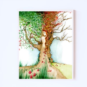 A beautiful work of art to bring wonder to any space in your home. Giclee and poster paper, for enlargements. A girl in a tree, as nature is her home. Created by me using watercolor paints. The original is sold. This is a reproduction now available.