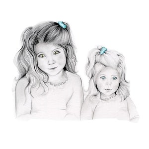 Pencil portraits drawing from your photo. A unique for mom. Commissioned portrait painting hand drawn art home decor wall art image 10