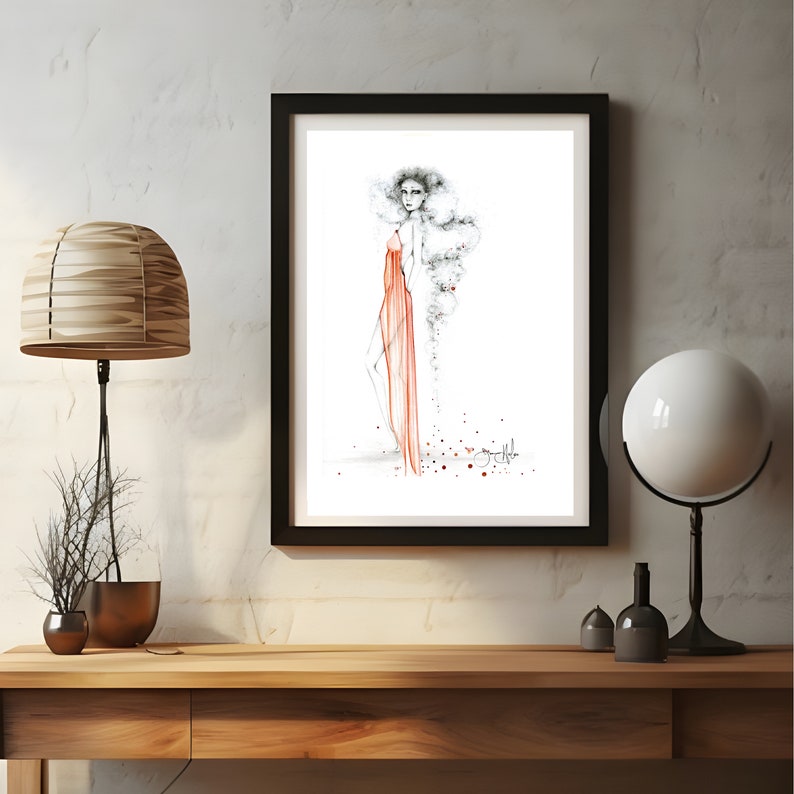 Fashion Illustration Print Fashion Sketch Fashion Print Fashion Wall Art Fashion Girl Art Girl Art Women in Art African American Art Print image 2