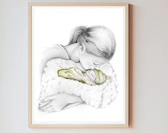 Custom Stillborn Baby Portrait: Memorial Art Gift for Parents