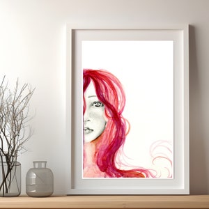 Fashion Illustration Print Fashion Sketch Fashion Print Fashion Wall Art Fashion Girl Art Girl Art Women in Art Pink Hair Art Print Salon image 2