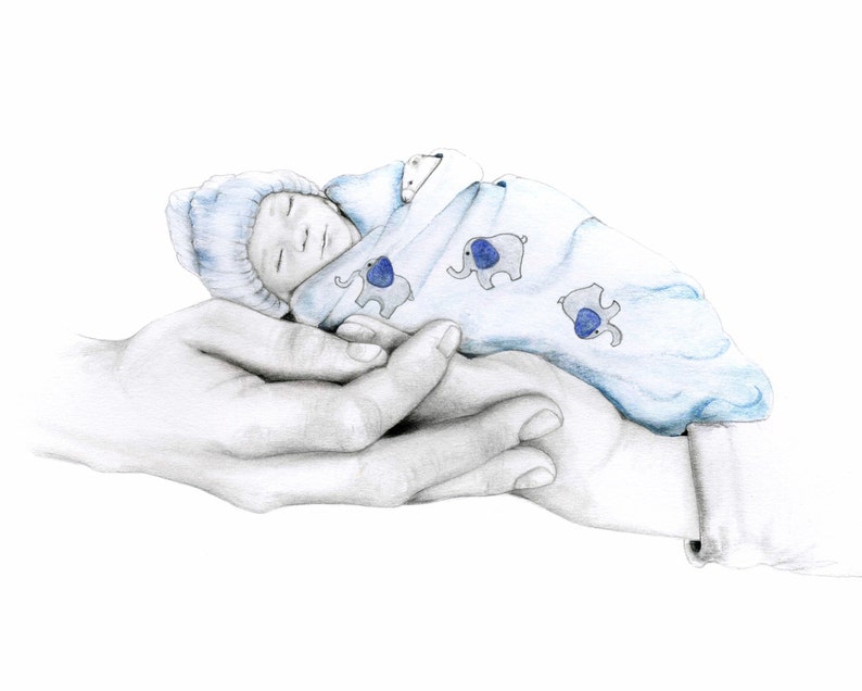 An angel in mom and dads hands. Created for them suffering from the loss of their precious baby son.