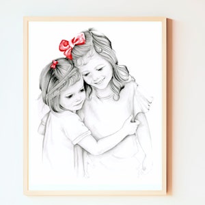 This was a custom portrait done for dad on Father's day. A  fun gift from his adorable kids. Hand drawn and painted. My portraits are entirely personalized.